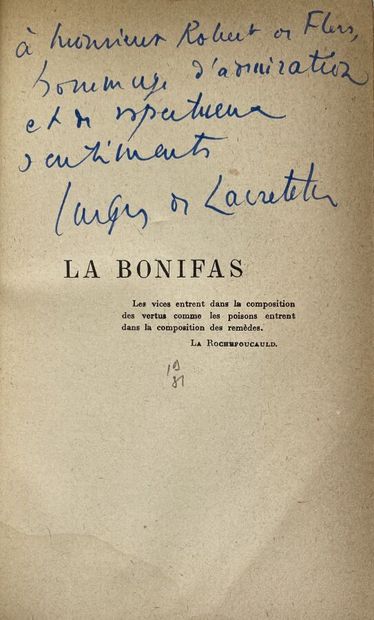  [Jacques de Lacretelle:La Bonifas].Edité à Paris par Gallimard en 1925.Relié,In8....