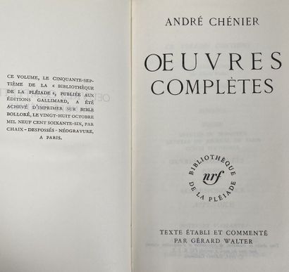  Pléiade[André.Chenier,OEuvre Complètes]Edité à Paris chez Gallimard en 1962,Relié...