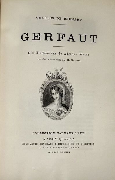  [Charles De Bernard:Gerfaut].Edité à Paris par A.Quantin en 1889.Broché,In12.Belle...