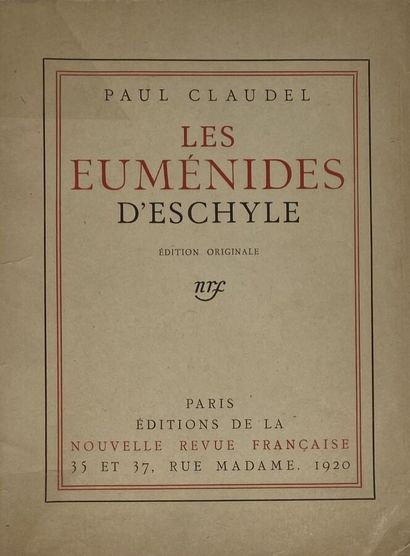 [Les Euménides].Paris : Nouvelle Revue Française1920...