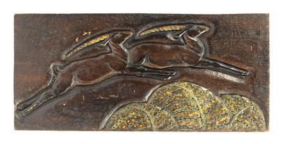 Roger FAVIN (1904-1990) 
Carved wood panel...