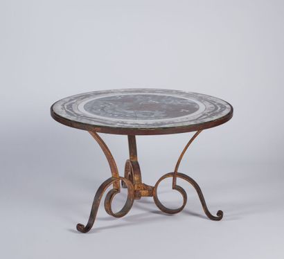 French work 1940 
Pedestal table with eglomerate...