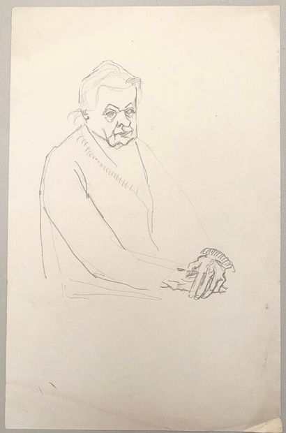  PIerre TAL COAT (1905-1985) 
Portraits divers 
4 Crayons sur papier, un signé en...