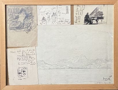  Michel SIMONIDY (1870-1933) 
Mont Bonau - Hyeres, 1921 
Crayon sur papier, signé,...