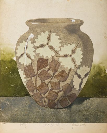  Augusto GIACOMETTI (1877-1947)
Projet de vase aux fleurs c. 1899-1900
Technique... Gazette Drouot