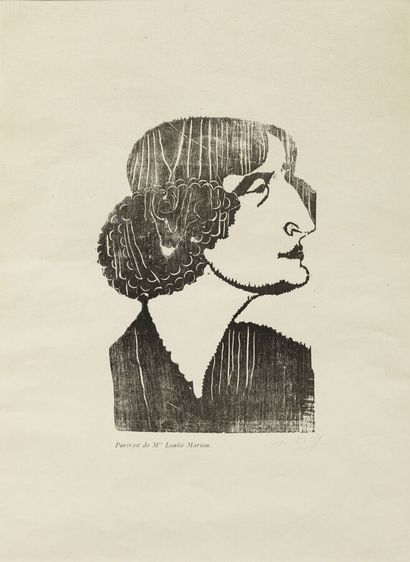  CHANA ORLOFF (1888-1968)
Portrait de Mme Louise Marion
Bois gravé, titre imprimé,... Gazette Drouot