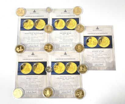  SOCIETE FRANCAISE DES MONNAIES
Gilded copper coin set 