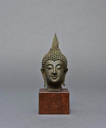 Très ancienne tête de Bouddha en bronze d'origine...