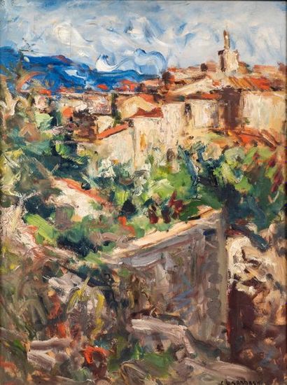 Georges Hanna SABBAGH (1887-1951) Paysage de Vaison-la-Romaine, circa1930 Huile sur...