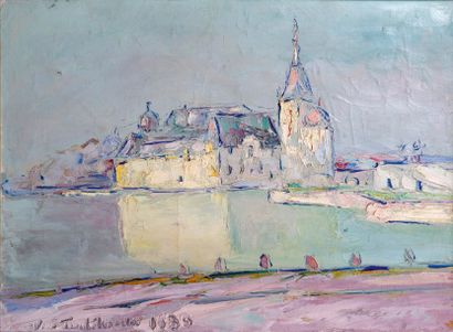 Vladimir (Wlodzimierz) de TERLIKOWSKI (1873-1951) Château de Chantilly, 1930 Huile...