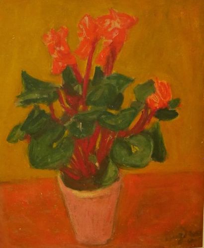 Henri HAYDEN (1883-1970) Fleurs dans un vase, 1949 Huile sur carton, signée en bas...