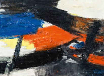 Ezechiel BAROUKH (1909-1984) Composition abstraite Huile sur toile, signée en bas...
