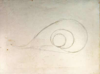 Léon Arthur TUTUNDJIAN (1905-1968) Composition Fusain sur toile 45,5 x 61 cm