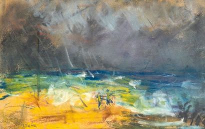 Sigmund Schreter (1896-1977) Paysage marin Pastel, sur papier, signé en bas à gauche...