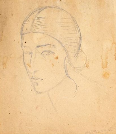 Henryk BERLEWI (1894-1967) Portrait de femme Crayon sur papier, signé en bas à droite,...
