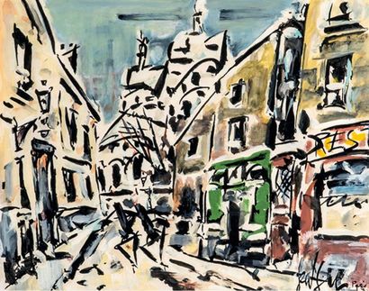 GEN-PAUL (1895-1975) Montmartre, circa 1970-1975 Gouache sur papier, signée et située...