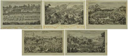  SET OF FIVE (5) PAPER PRINTS FROM THE SERIES CAMPAIGN OF THE 
EASTERN TURKESTAN...