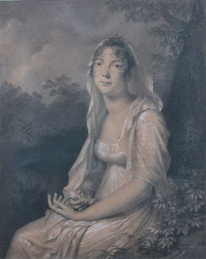 Charles-Etienne LE GUAY (Sèvres 1762 - Paris 1846): 
PORTRAIT OF MRS. MABULE SITTING...