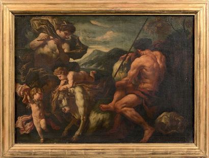 Attribué à Johann Carl LOTH (1632 - 1698): MERCURE ET ARGUS. 
Canvas.
67 x 90 cm...