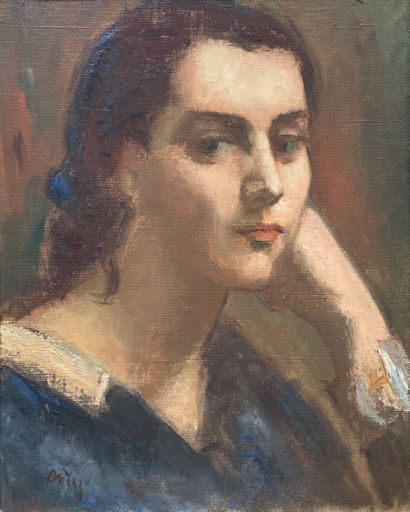 Manuel ORTIZ DE ZARATE (1886-1946): PORTRAIT DE JEUNE FEMME.
Huile sur toile, signée...