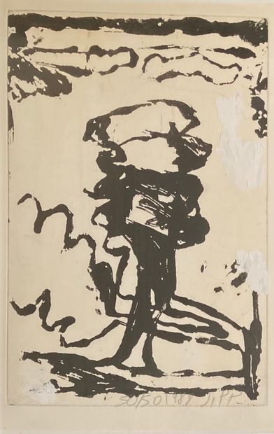 Jean-Pierre PINCEMIN (1944-2005): UNTITLED.
Three lithographs in black, enhanced...