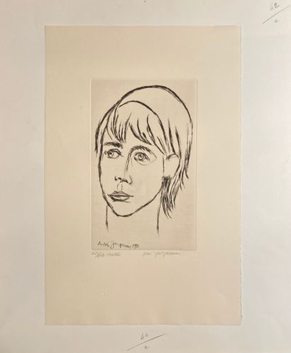André JACQUEMIN (1904-1992): PORTRAIT OF A YOUNG GIRL.
Etching, signed lower left...