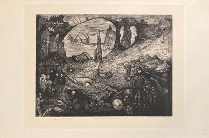 Édouard GOERG (1893-1969): UN MONDE FOU.
Etching, signed lower right, titled in the...