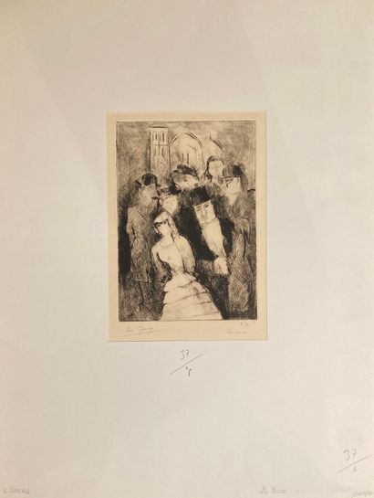 Édouard GOERG (1893-1969): LA NOCE. 
 Etching, signed lower left, titled and numbered...