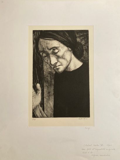 Michel CIRY (1919-2018): - LA RÉSURRECTION DE LAZARE. 56,5 x 45 cm.
Monté sur charnières.
-...