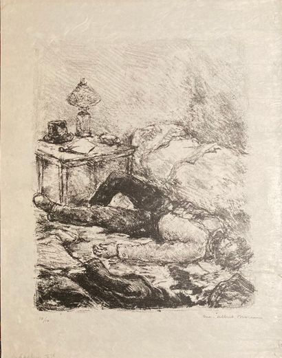 Luc Albert MOREAU (1882-1948): - BOXEUR ASSIS. 51 x 40,5 cm.
- HAMLET. 45 x 33,5...