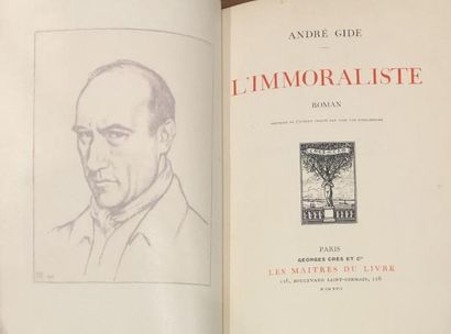 null André GIDE. L'IMMORALISTE. Paris, Georges Crès et Cie, Les Maîtres du Livre,...
