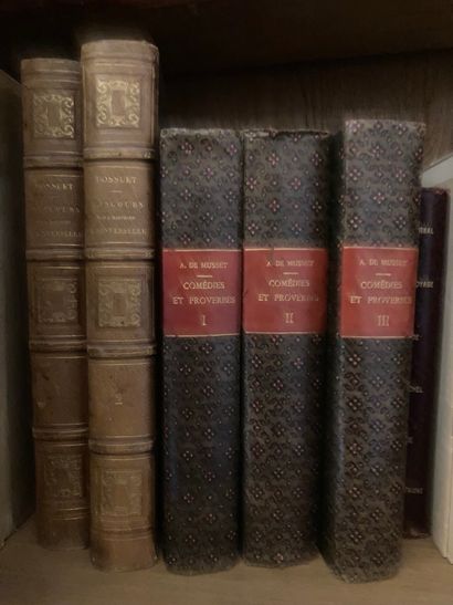 null Set of bound books of the nineteenth century, including : - a suite Les prosateurs...