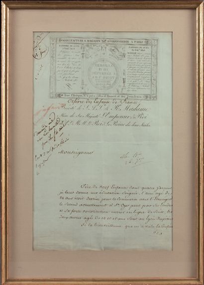 Jean-Baptiste ODIOT (1763-1850). Supplique autographe signée.
L'en-tête imprimé À...