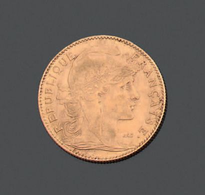null FRANCE. Pièce de dix francs or jaune. IIIe République, Marianne / Coq, 1911...