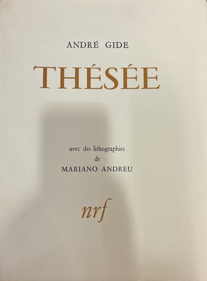 null GIDE André. Thésée. Paris, NRF, 1947 ; in-folio en ff., couverture, chemise...