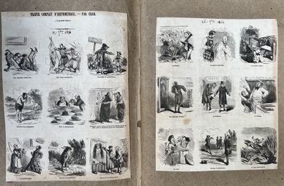 null Deux albums CHAM (Amédée Charles Henry de NOE dit, 1819-1879) de planches humoristiques...