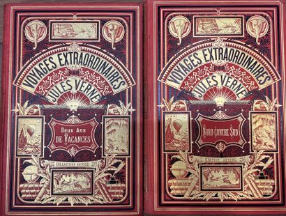 null 
Mannette of bound books including a suite Alfred Franklin, Jules Verne,......