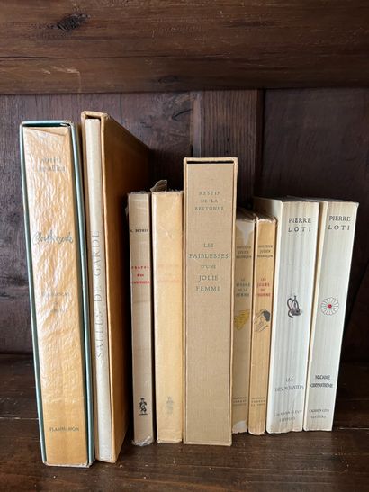 null Set of illustrated paperback volumes, including Pierre Loti, Les Désenchantées,...