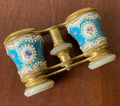 Pair of theater binoculars with polychrome...