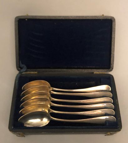 null Six small spoons in silver (925), uniplat model. In a case. Weight : 102,32...
