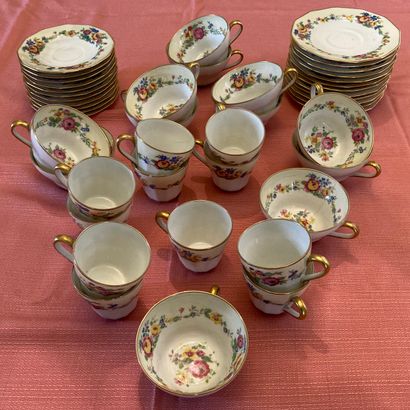 null Eleven coffee cups and their saucer and twelve tea cups and their saucer with...