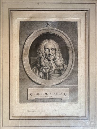 null Set: - black engraving after De Lorraine, See engraver: Portrait of Joly de...