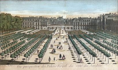 null Set: - Perspective view of the Palais Royal from the garden side, 26,5 x 43...