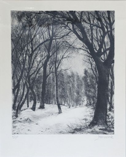 null Marcel ROCHE (1890-1959): SNOWLITTER. Etching, signed in pencil lower right...