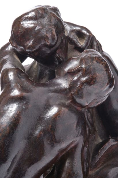 null Auguste RODIN (1840-1917). LE BAISER, 4th reduction or small model. Bronze with...