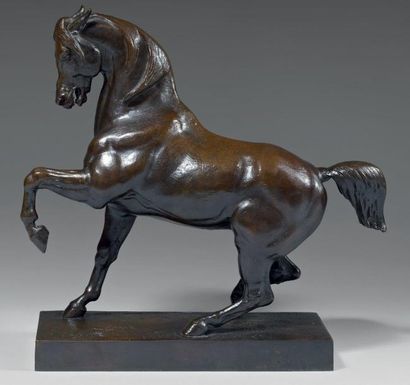 Antoine Louis BARYE (1795-1875) CHEVAL TURC N° 1. Rare épreuve en bronze à patine...