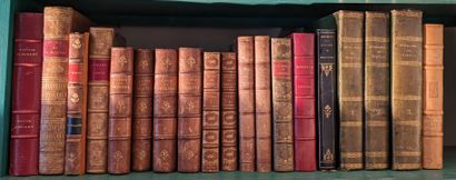 null [Literature] Set of bound volumes including: Epigram by Martial (3 vols.), OEuvres...