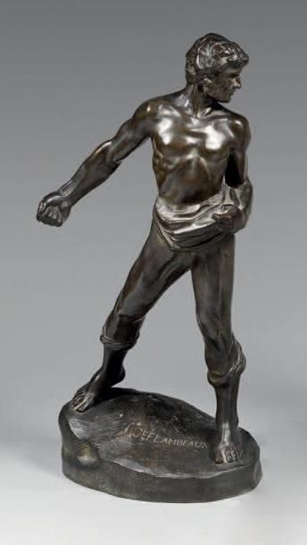 Jef Lambeaux (1852-1908) 
LE SEMEUR.
Bronze à patine brun vert nuancé, signé.
Haut.:...