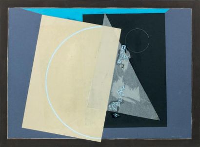 Edik SCHTEINBERG (1937-2012) COMPOSITION, 1990.
Gouache et collage sur carton, signée...
