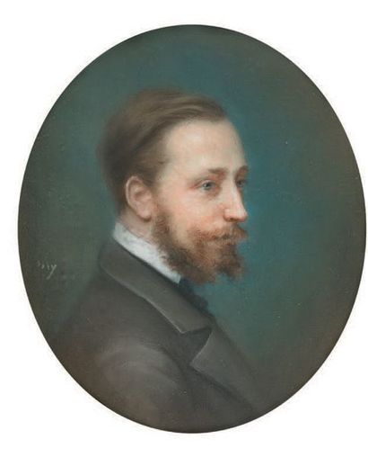 Jules JOLY (1820-?) PORTRAIT D'HOMME.
Pastel, signé à gauche au milieu.
A vue: 48...